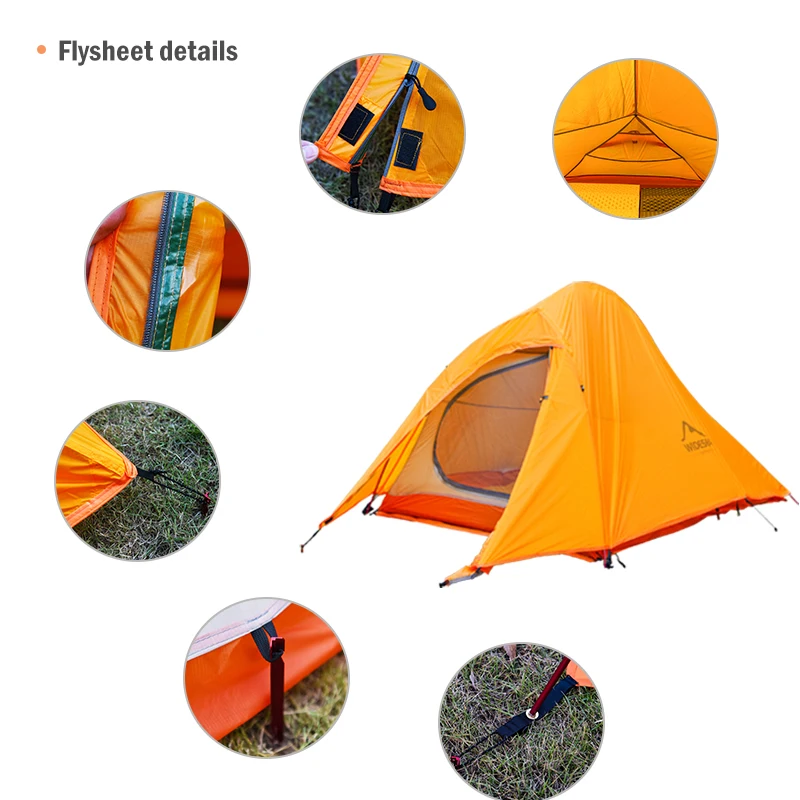 Широкоформатный тент для кемпинга 2 человека Сверхлегкий туристический с