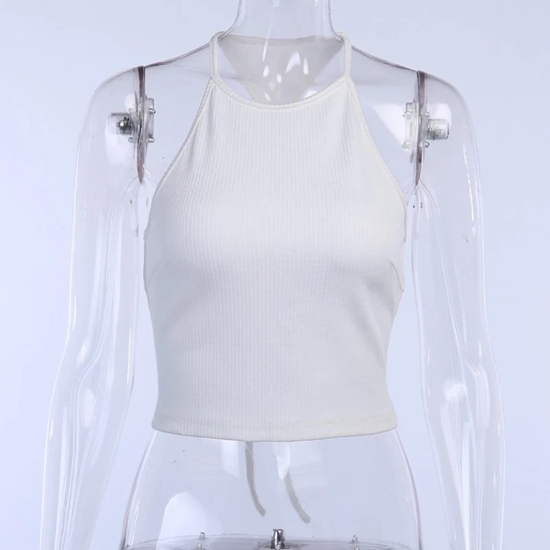 Женский трикотажный топ на бретельках без рукавов | Женская одежда