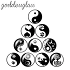 Набор подъемников YinYang TaichiSymboles, 10 шт., Круглые, 12182025 мм