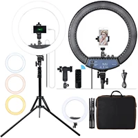 fosoto 18 inch led ring light 55w photography ring lamp with tripod stand and usb remote control for phone makeup youtube tiktok