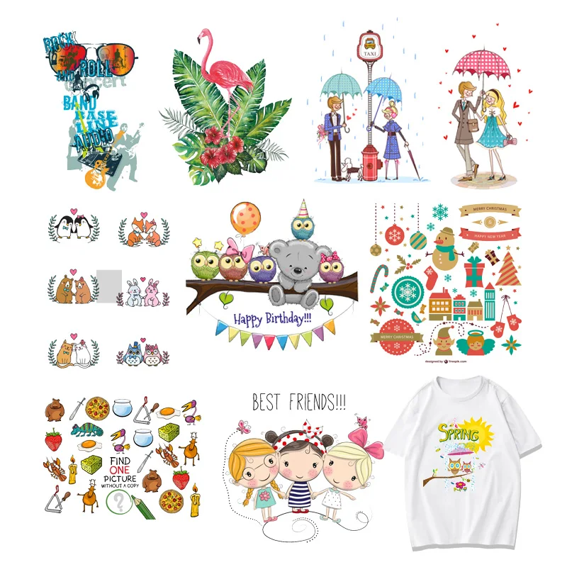

Cute Animal Unicorn Owl Iron on Patches for Clothing Sticker Children Boy Girl DIY Velcros T-shirt Heat Transfer Vinyl Patch F