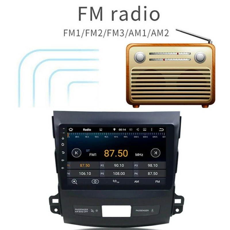 Android 9 0 автомобильный Dvd Gps мультимедийный плеер радио для Mitsubishi Outlander 2006 2014 peugeot