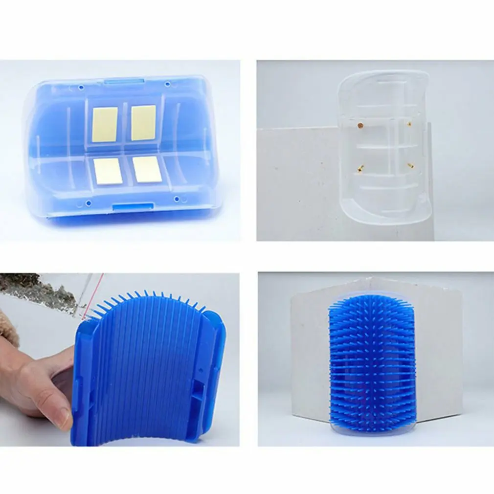 

Pet Comb Blue Cat Corner Groomer Scratching Rubbing Brush Pet Hair Removal Massage Trimming Pet Grooming Cleaning Supplies