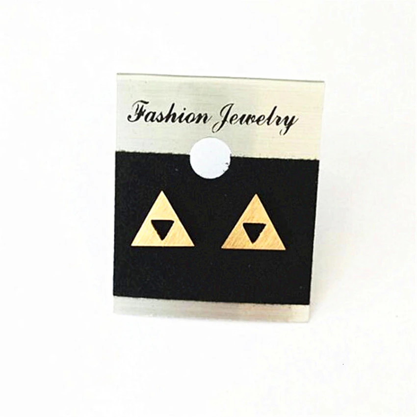 Легенда о Зельде Triforce серьги гвоздики для женщин фильмы из нержавеющей стали Oorbellen геометрические треугольные маленькие серьги