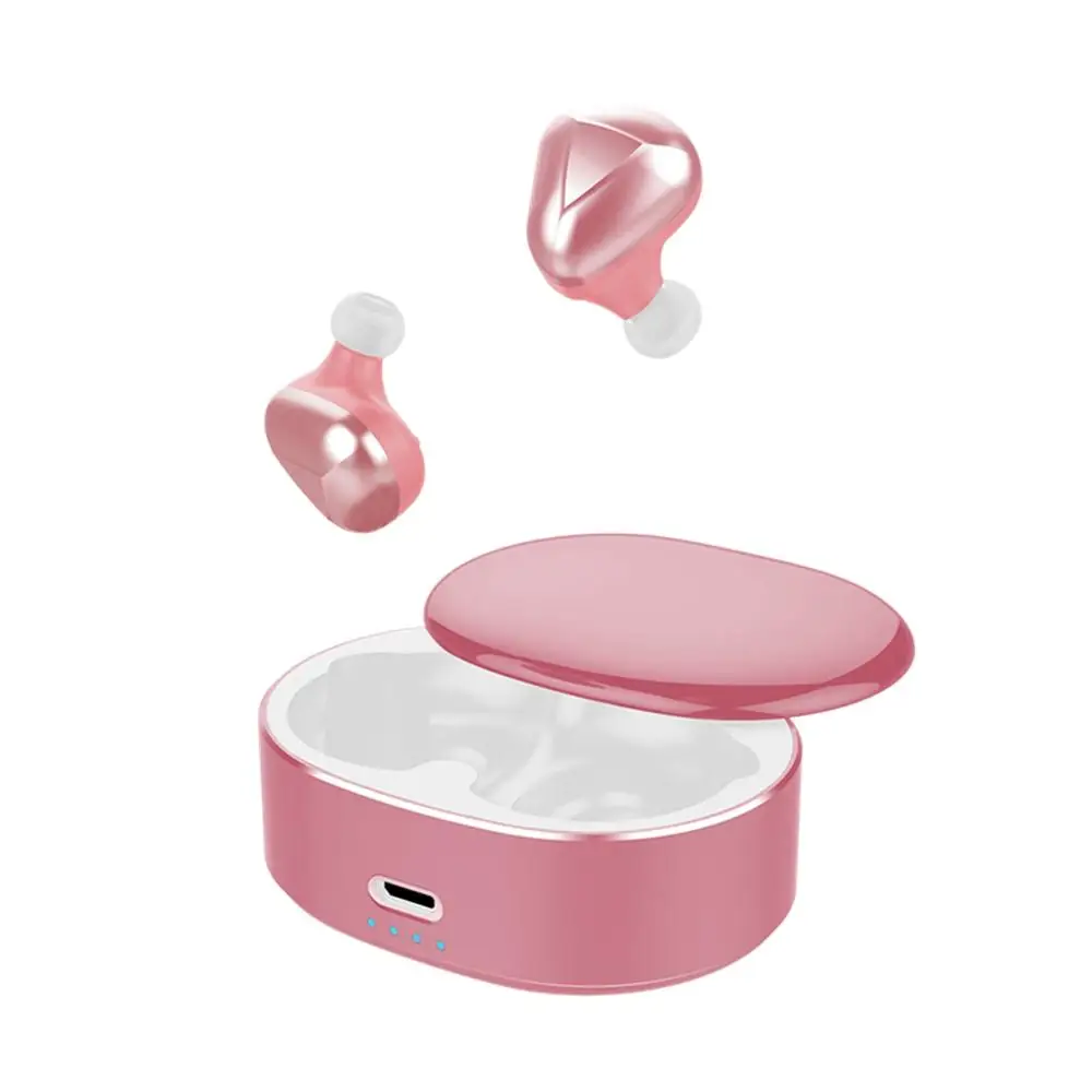 rose gold T50 наушники-вкладыши Tws True Беспроводной наушники хэндс-фри v5.0 Bluetooth наушники стерео наушники 6D Шум снижение гарнитуры с зарядным устройством - Цвет: rose gold