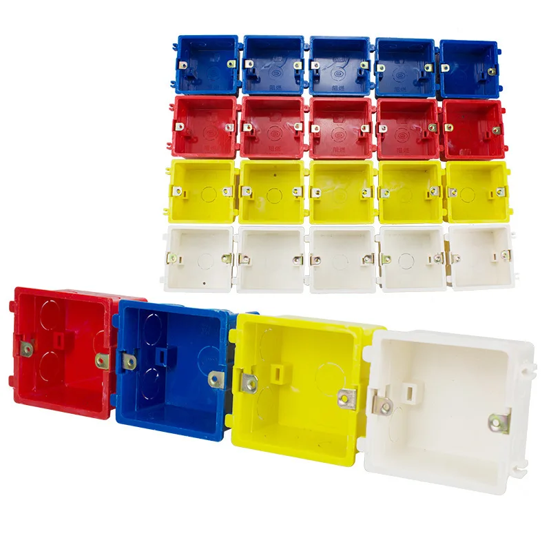 

Upgrade Wall Mounting Box Cassette Switch Socket Junction Box Hidden Concealed Internal Mounting Box Type 86 White Red Blue Box