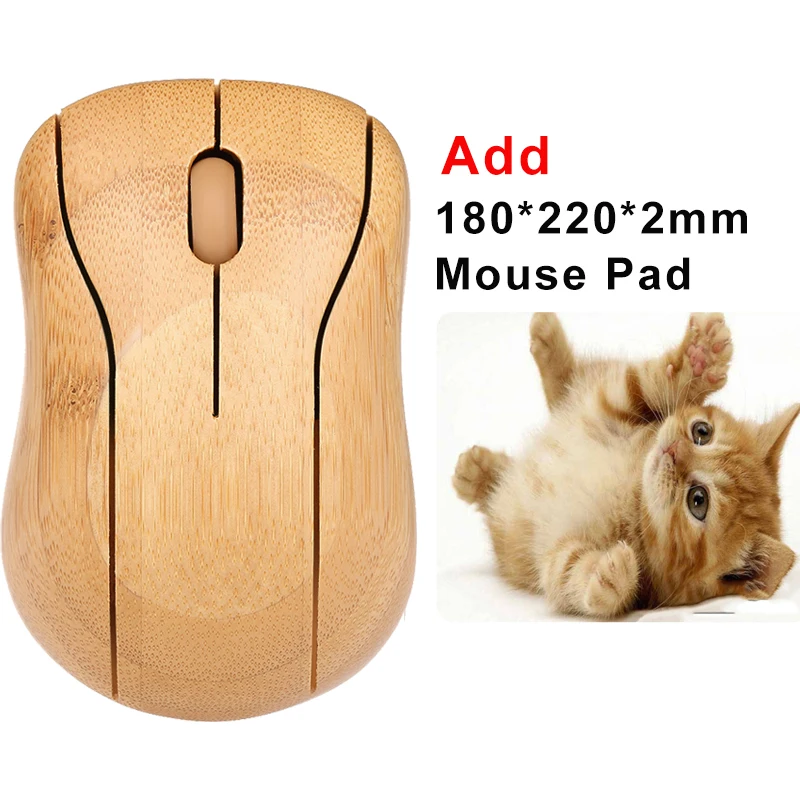 

Беспроводная оптическая бамбуковая мышь, 2,4 ГГц, Регулируемая DPI компьютерная мышь с USB-приемником для ноутбука, ПК, офисной Геймерской Мыши