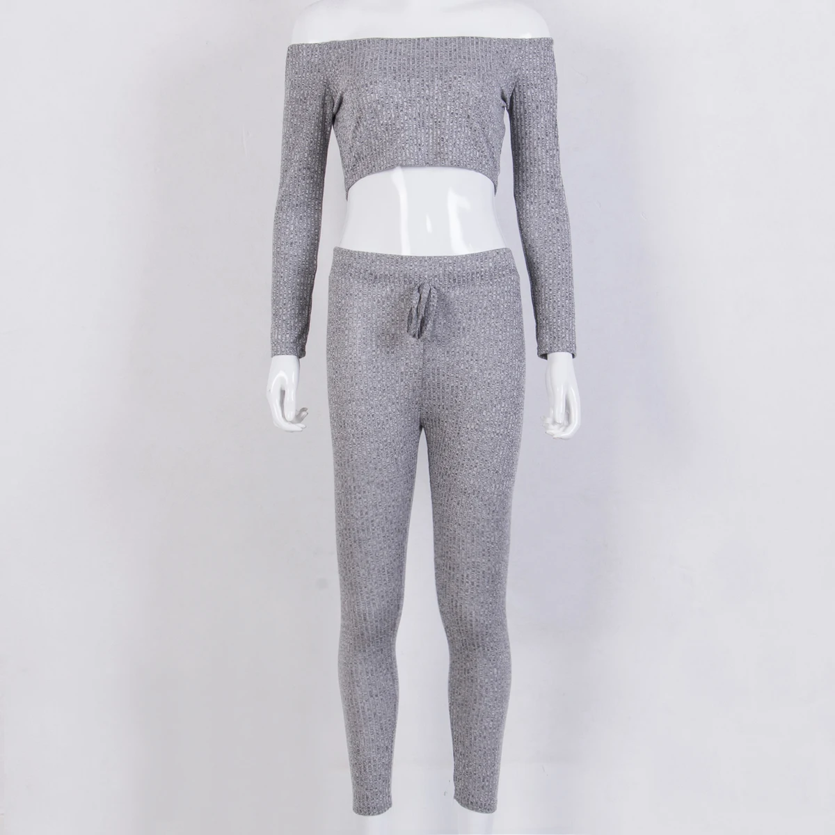 

Women Ladies Casual Crop Top Suit Lounge Wear Bottoms Tracksuit Long Pants Set Two Piece Outfits Playsuit 2PCS Set S-XL