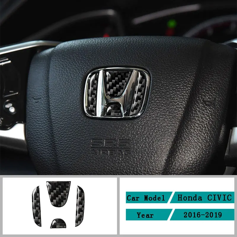 Углеродное волокно Honda интерьерные аксессуары для Civic 2016 2019 рулевого колеса