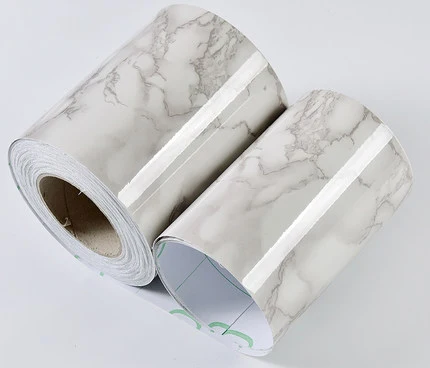 Marble Light Gray Мраморные самоклеющиеся линии талии обои водонепроницаемые декоративные стены границы для гостиной пол коридора окантовочная линия наклейки - Цвет: Marble Light Gray
