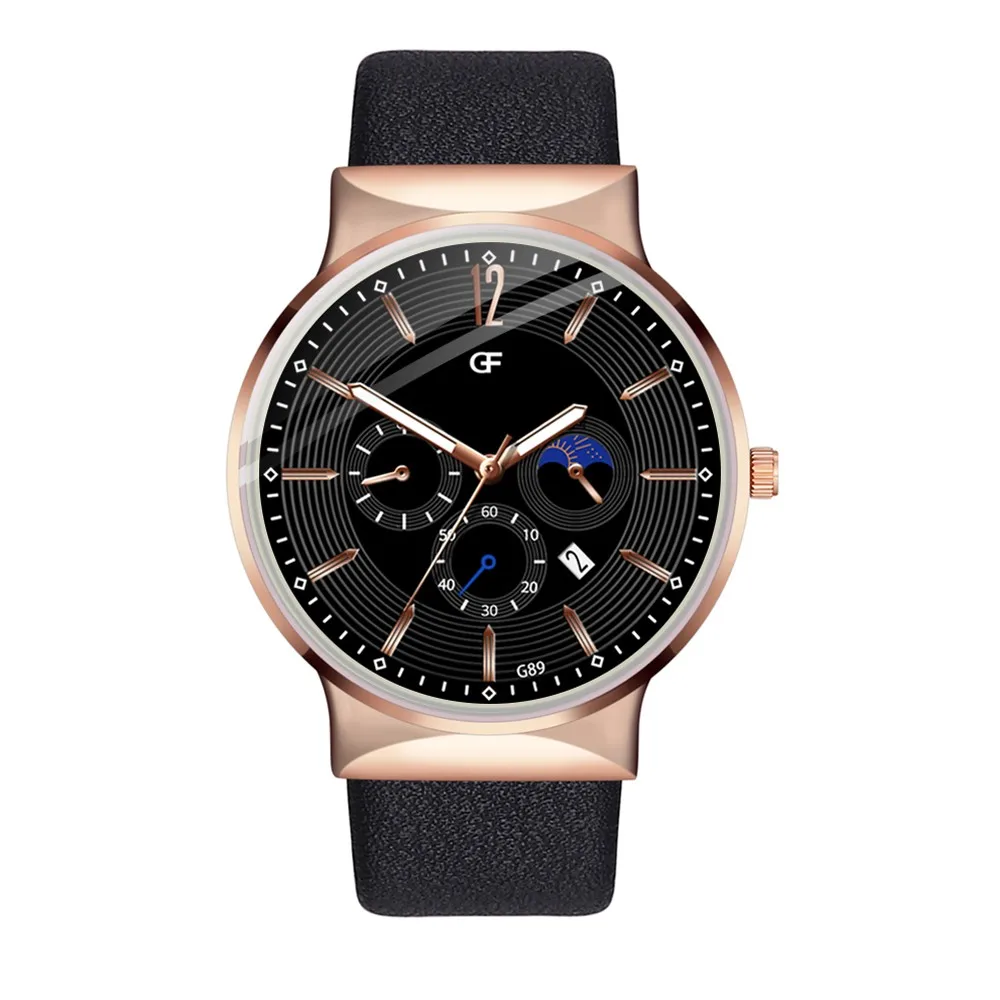 

New Hot Sale Fashion Casual Men's Watch Man Leather Watch Whatever Late Anyway Letter New Pointer Glow Watches reloj hombre