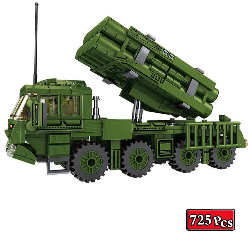 

World War II Military Series City Police 4 in 1 Rocket Artillery Armored Vehicle Building Blocks Bricks Toys Christmas Gifts