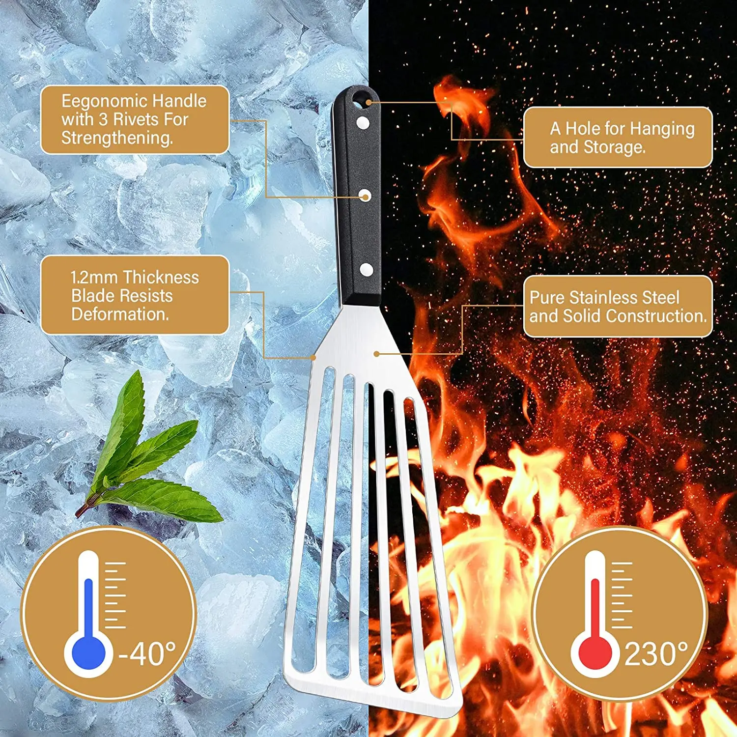 Лопаточка из нержавеющей стали для рыбы металлическое лезвие с быстрой утварью