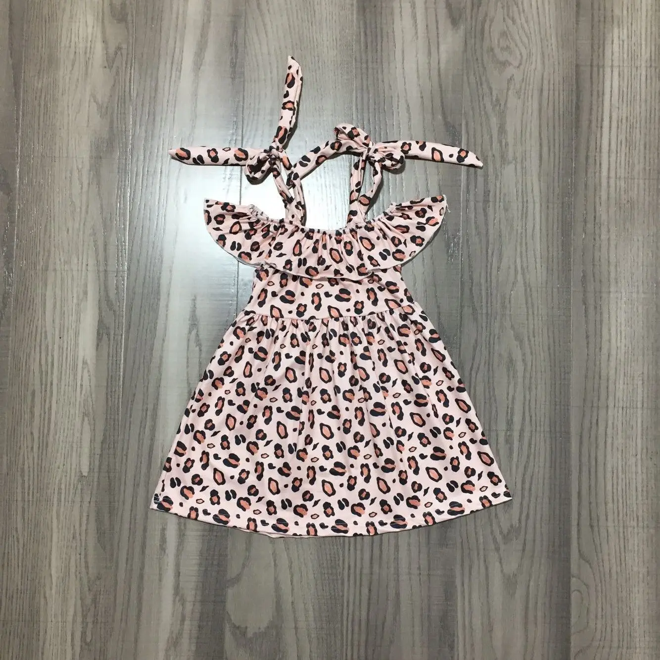 

Baby Girls Spring Summer Leopard Print Milk Silk Slip Romper