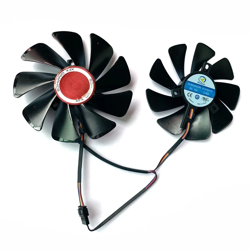 

2pcs 95mm 4pin ETH CF1010U12S cooling fan replacement accessories for XFX AMD Radeon RX 580 590 RX580 RX590 graphics card fan