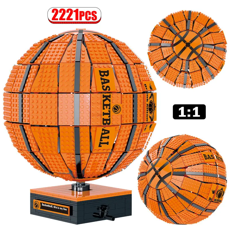 

1:1 город МОС, баскетбольное снаряжение, строительные блоки, креативные классические кирпичи, спортивный мяч, «сделай сам», игрушки для мальч...