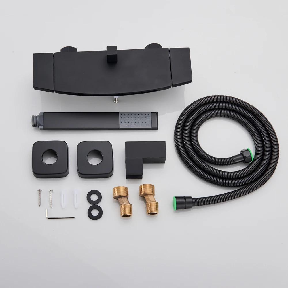 Черный смеситель для душа Водопад с двойной ручкой ванны набор ванны|Смесители