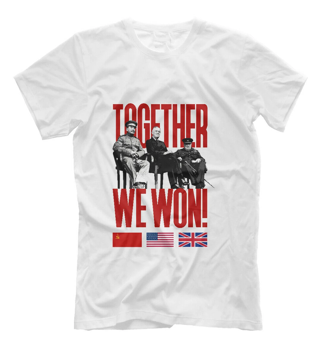

Russia USA Great Britain WWII Together We Won! Victory Poster T-Shirt. Summer Cotton Short Sleeve O-Neck Mens T Shirt New S-3XL