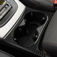 carbon fiber car styling central console water cup holder frame decoration sticker trim for audi q5 2010 2018 accessories
