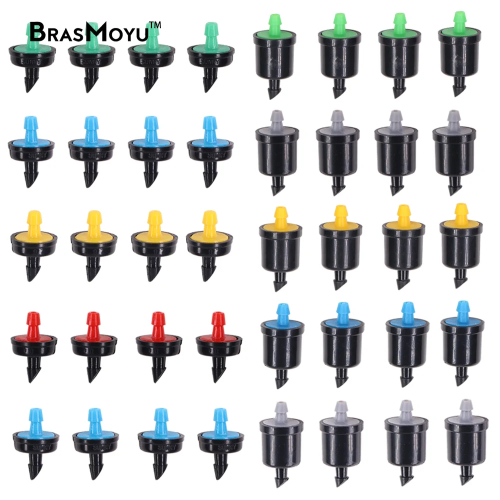 Спринклеры для микрополива растений BRASMOYU, 200 шт., 4 л, 8 л, 10 л, 20 л, 30 л, 40 л, 50 л, 60 л, излучатель компенсации давления, сопло 1/4 дюйма