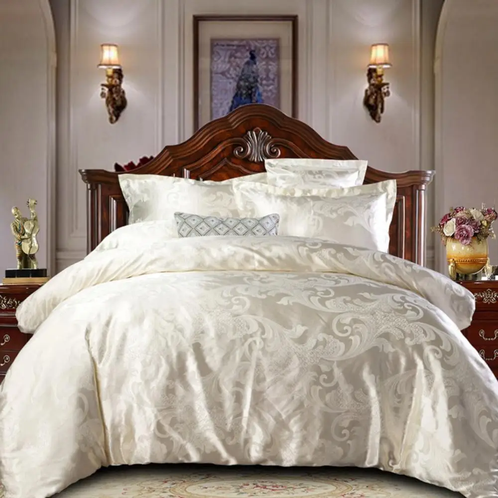 

49 домашний текстиль удобные Постельное белье сплошной цвет постельным бельем кровати постельное белье пододеяльник лист жаккард 4 шт.