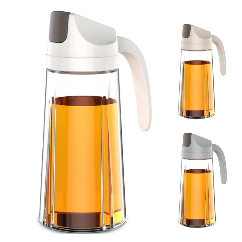 

Kitchen Automatic Open Lid Seasoning Bottle Glass Oil Pot Sealed Oil Bottle Leak-Proof Soy Sauce Bottle Seasoning Jar 630Ml