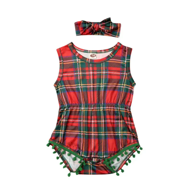 Комбинезоны для новорожденных без рукавов в клетку с кисточками | Мать и ребенок