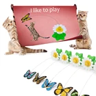Интерактивная игрушка для кошек, автоматическая электрическая вращающаяся игрушка для кошек, цветная бабочка, птица, в форме животного, интерактивные игрушки для питомцев