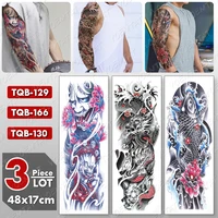 3 pcslot large arm sleeve tattoo japanese dragon waterproof temporary tatto sticker carp body art full fake tatoo women men