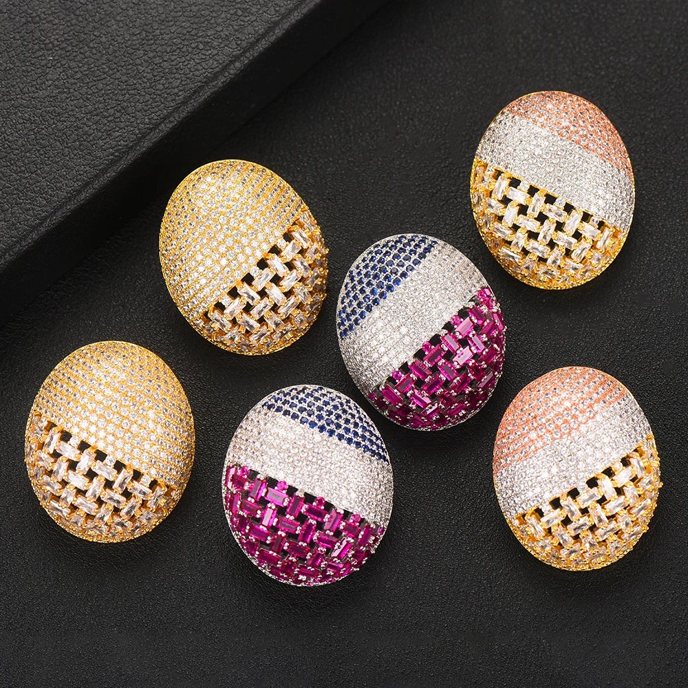 Женские серьги гвоздики с фианитом SISCATHY модные свадебные сережки покрытием из