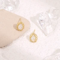 drop shaped jewelry designed for women earrings gold color earrings inlaid cubic zirconia surprise gifts for friends the wedding