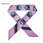 Женский облегающий шарф леопардовой расцветки, новый брендовый шелковый шарф с принтом кошки, длинная ручка для сумки, шарфы, обертывания, 2019