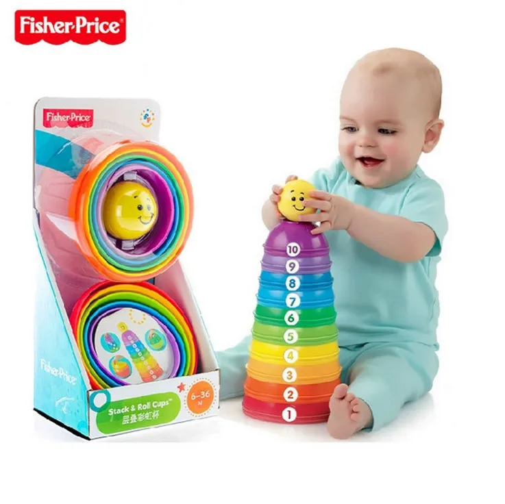 Fisher Price великолепные базовые стаканы и роликовые чашки Детская развивающая