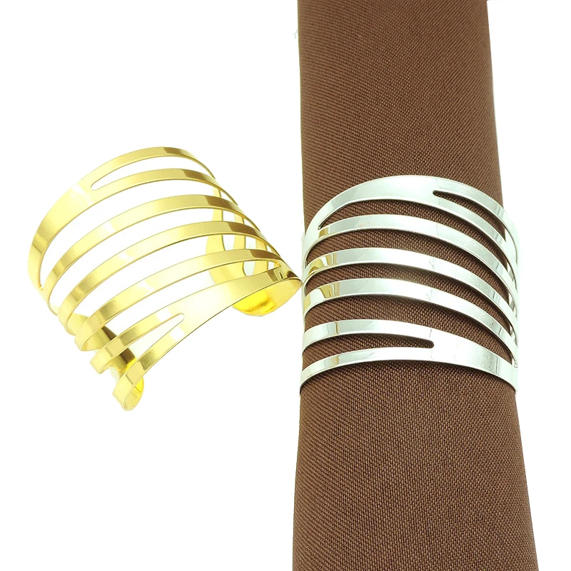 

6pcs/lot Back Pattern Wedding Napkin Rings Table Decorations Hollow Out Everyday Use Metal Napkin Buckles Towel Holder