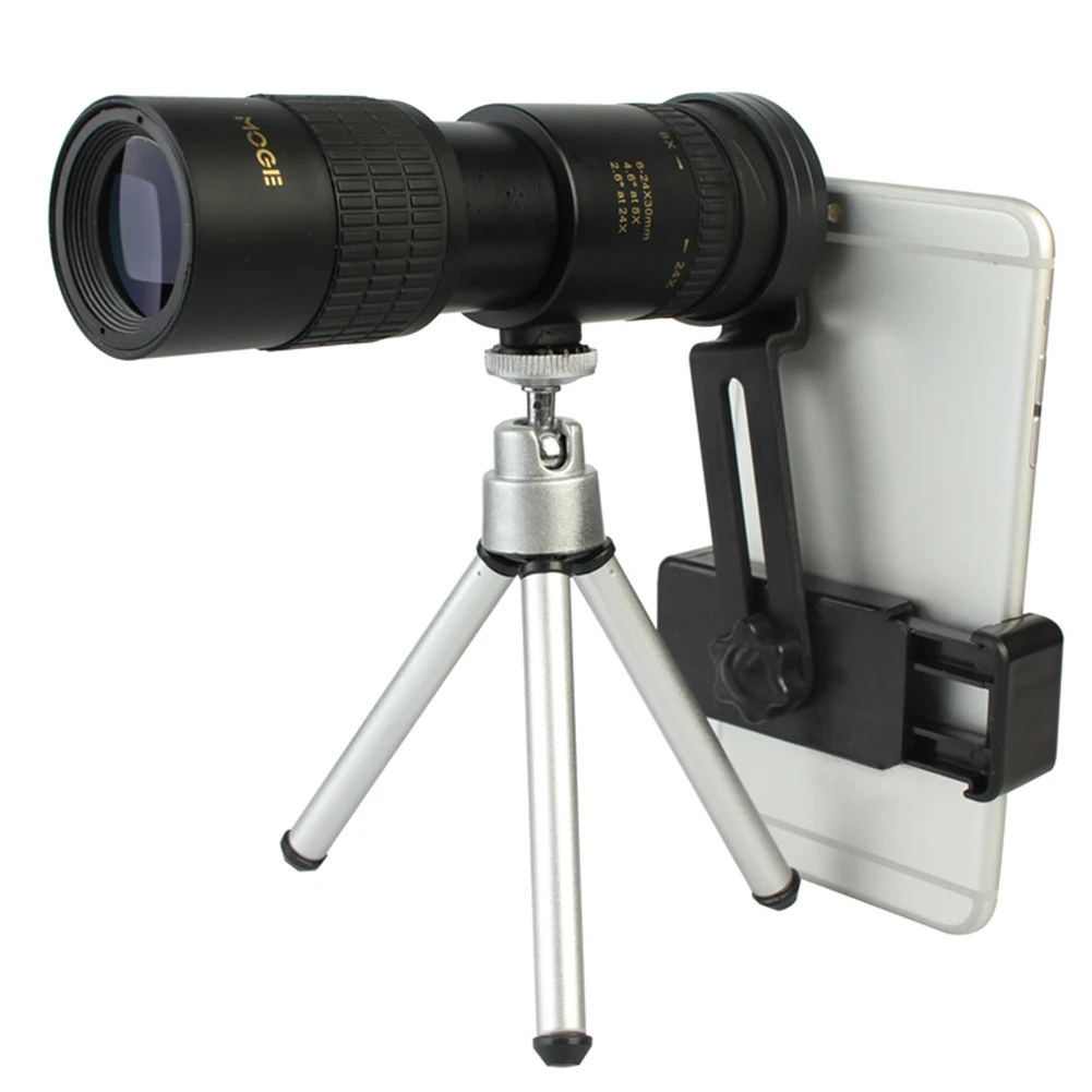 

Zoom Prism Monocular Telescope Waterproof 8-24X30 HD Outdoor BAK4 Portable Quick Release Lightweight for Smartphone