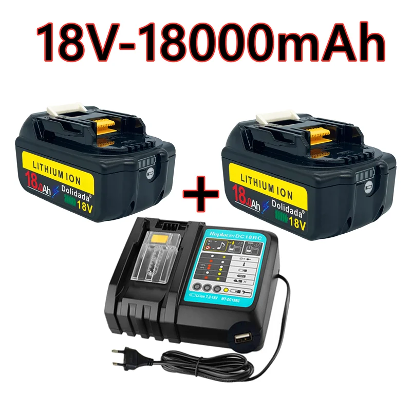 

2021 new 18 Volt rechargeable battery 18000mah lithium ion battery Makita bl1880 bl1860 bl1830