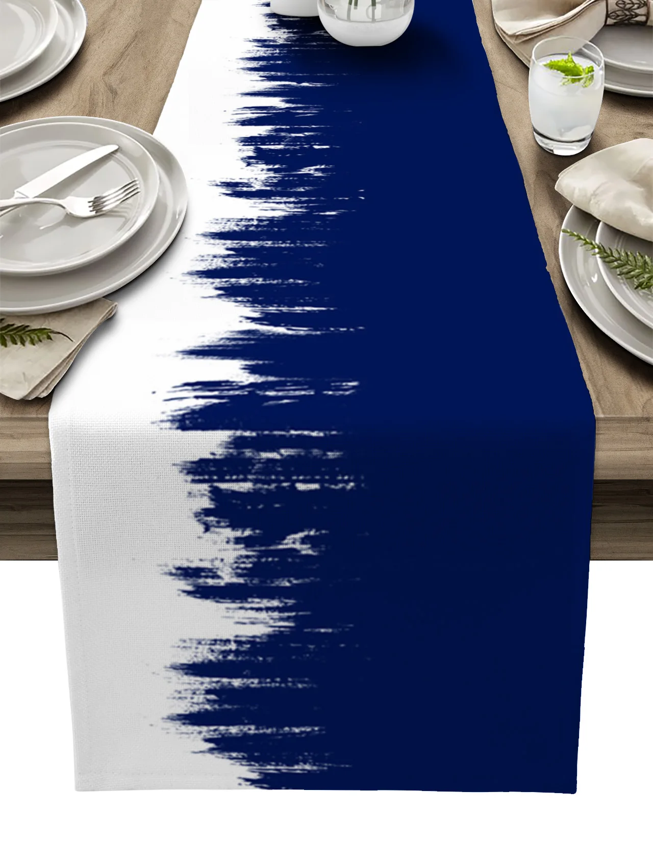 

Абстрактная текстура, темно-синяя настольная дорожка, Свадебный декор, настольный флаг, рождественские украшения для дома, скатерть