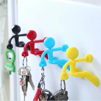 creative powerful magnet climb wall little people keychain cute plastic mini peoples key pendant women man holder charm keyring