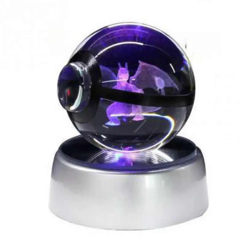 Geng Ghost Elves диаметр 5 см стеклянная настольная лампа Pokemon Go Pocket Monster Mewtwo 3d светодиодный ночной Светильник power Bank 3d лампа - Цвет: Diameter 5cm
