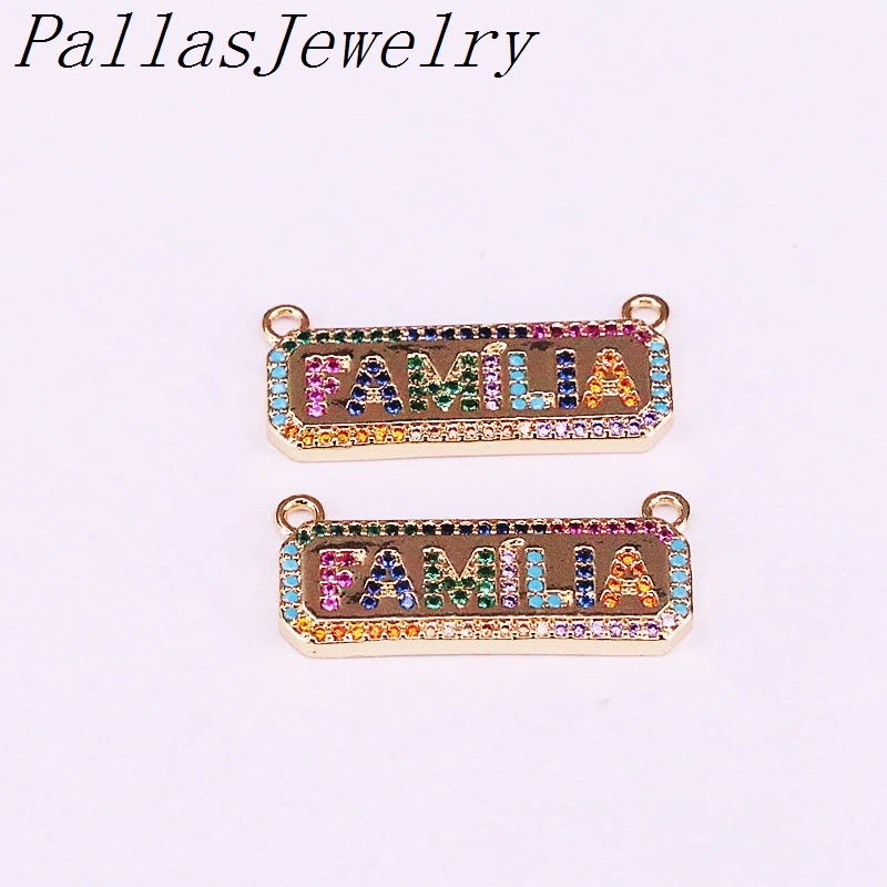 

10Pcs NEW DESIGN Gold filled fashion jewelry mutlicolor cz pave pendant jewelry Necklaces