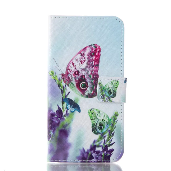 Lavender Butterfly Милый кожаный чехол с откидной крышкой для Funda samsung Galaxy S8 Plus S7 S6 Edge J3 J5 j7 чехол для девочек с медведем и леопардовым принтом чехол-кошелек P06F - Цвет: Lavender Butterfly