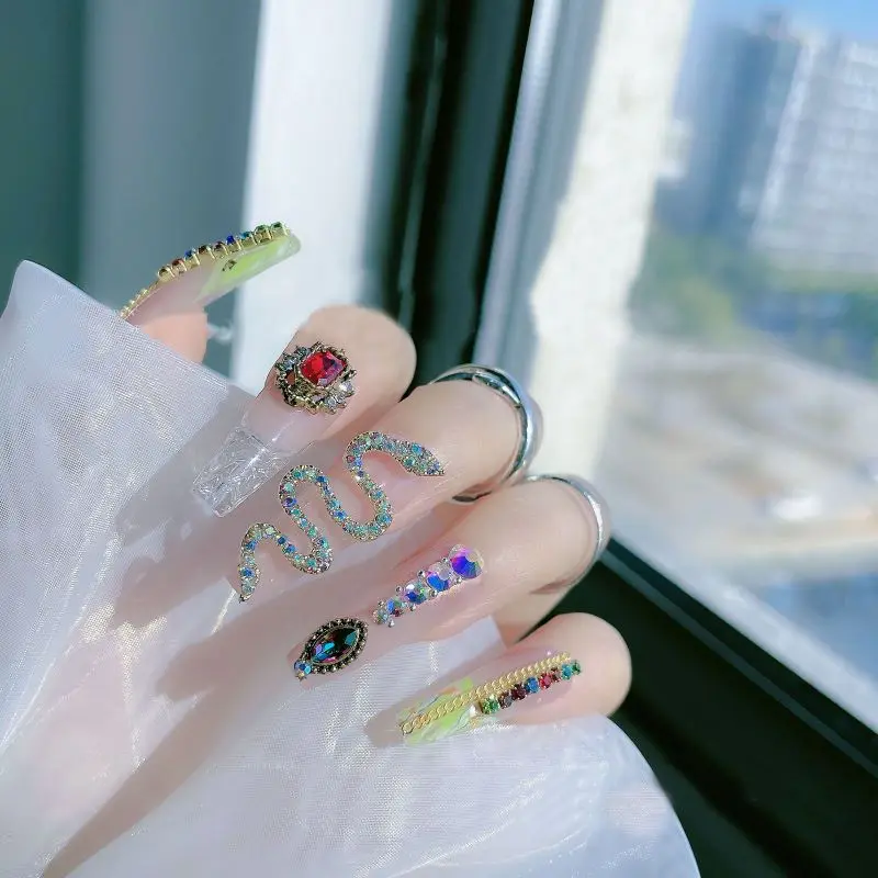 5 шт., металлические украшения для ногтей, 13 х30 мм