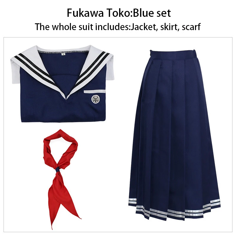 

Anime Danganronpa Dangan-Ronpa 2 Toko Fukawa Cosplay Costume Blue And Black School Uniform Costume Halloween Party
