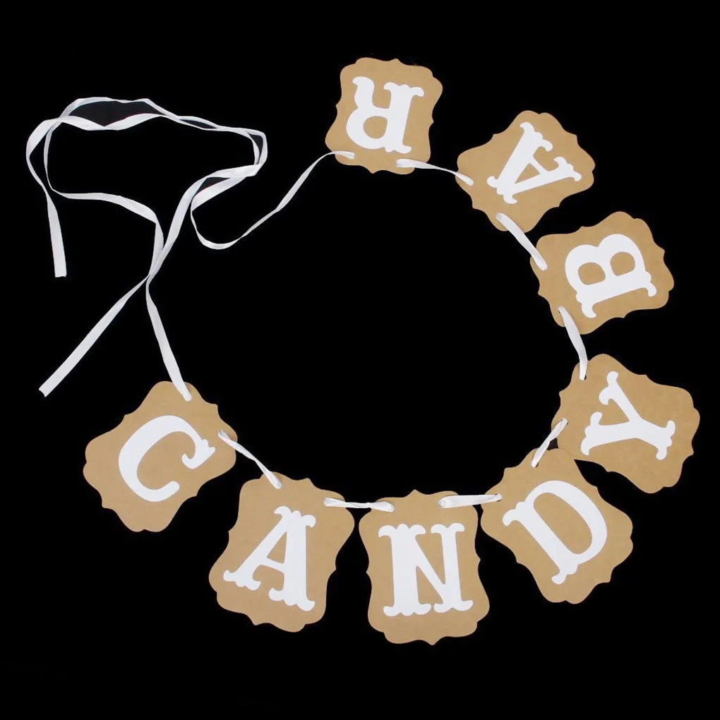 Настенное украшение для конфет баннер на день рождения гирлянда из крафт бумаги