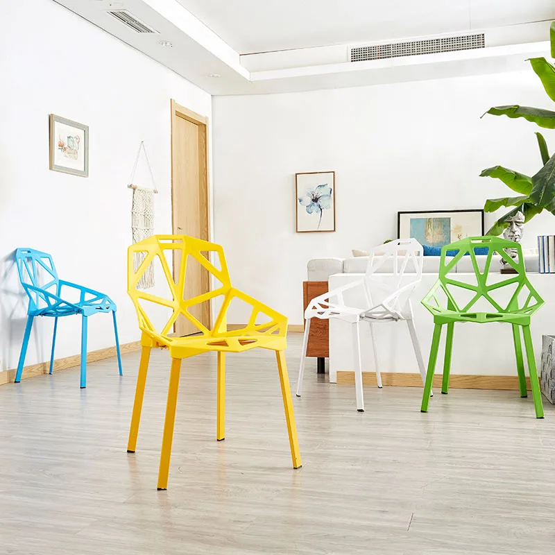 Современные креативные Пластиковые Полые стулья из полипропилена обеденные для