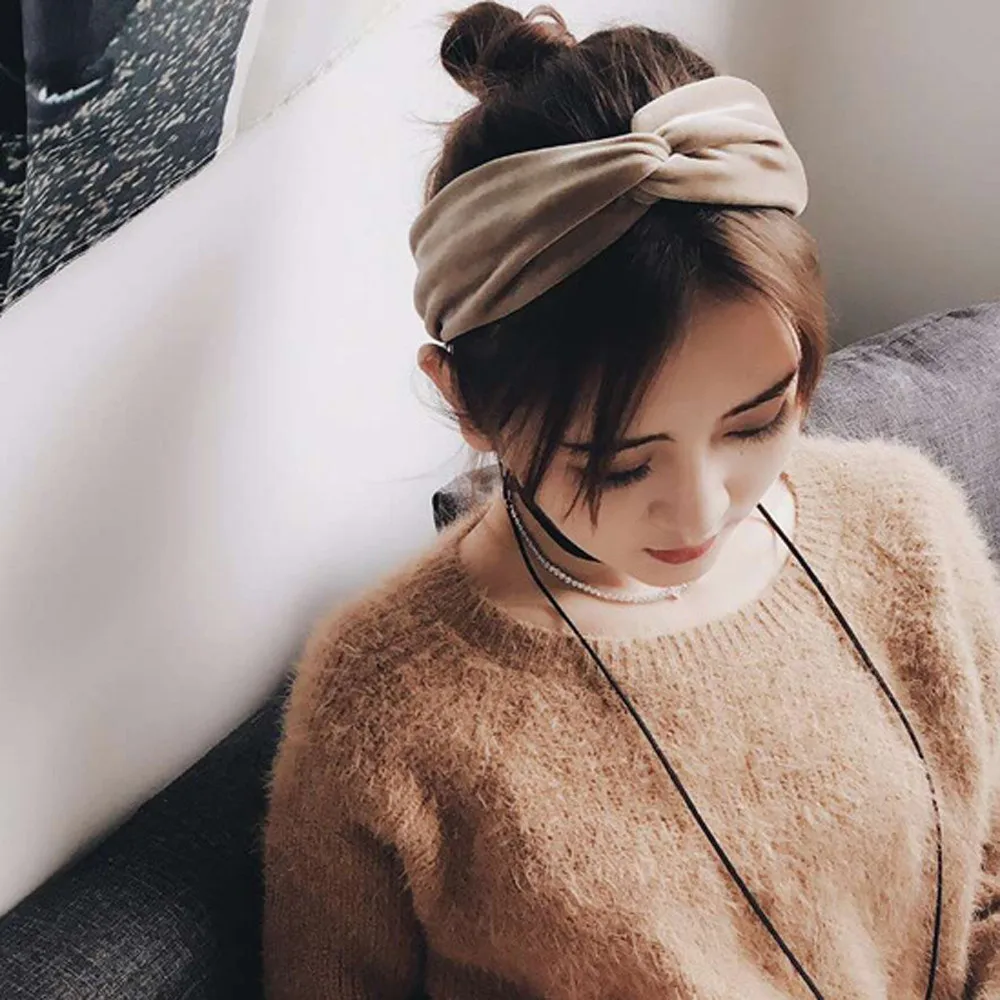 Модное Новое поступление модная Милая однотонная повязка на голову для