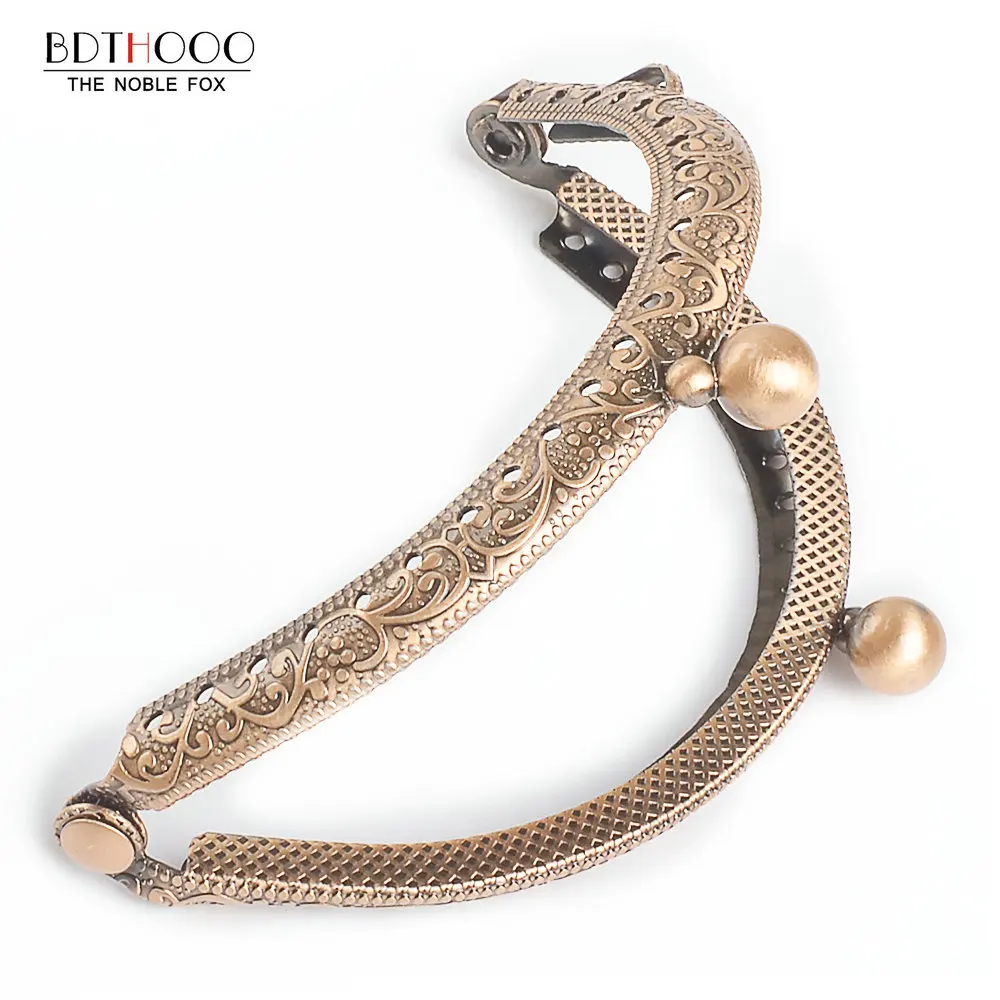

10pcs/lot 8.5cm Metal Purse Frame Handle for Clutch Handbag Accessories Making Kiss Clasp Lock Red Antique Bronze Bags Hardware