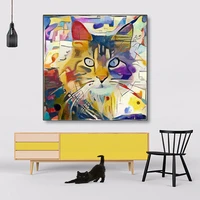 colorful cat animal pictures kandinsky abstract oil painting canvas posters and prints cuadros wall art pictures for living room