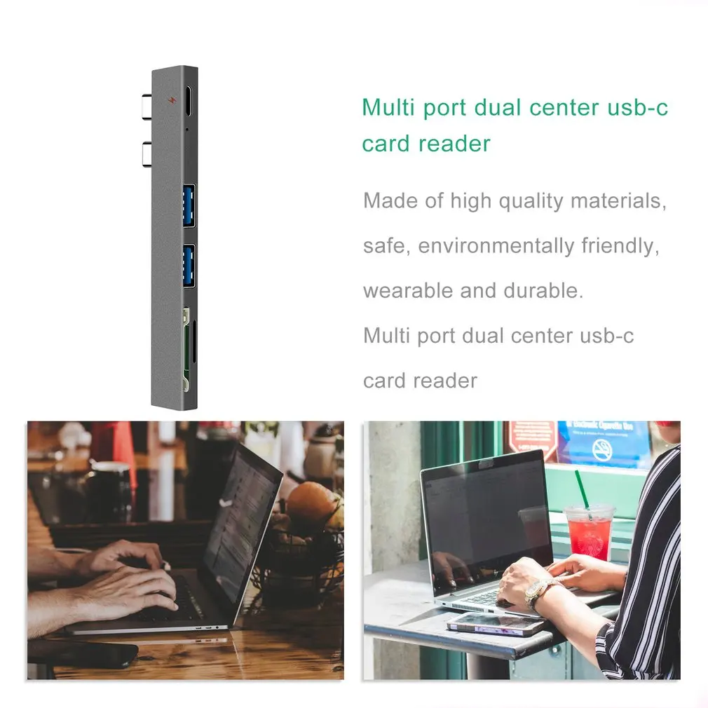 USB C концентратор двойной тип адаптер док станция с PD зарядное устройство SD/TF слот