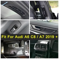 carbon fiber interior for audi a6 c8 a7 2019 2021 ac door handle bowl gear shift panel trunk door control cover trim